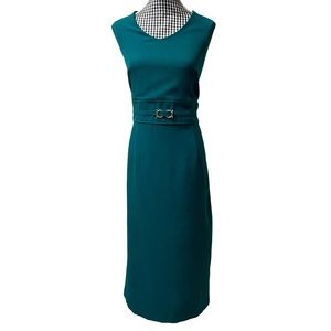 Nicolette Women’s Hunter Green Sleeveless Sheath Career Work Office Dress SZ 10